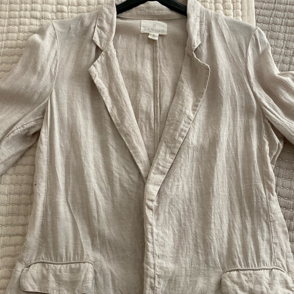 Caslon Linen tan blazer size M Medium